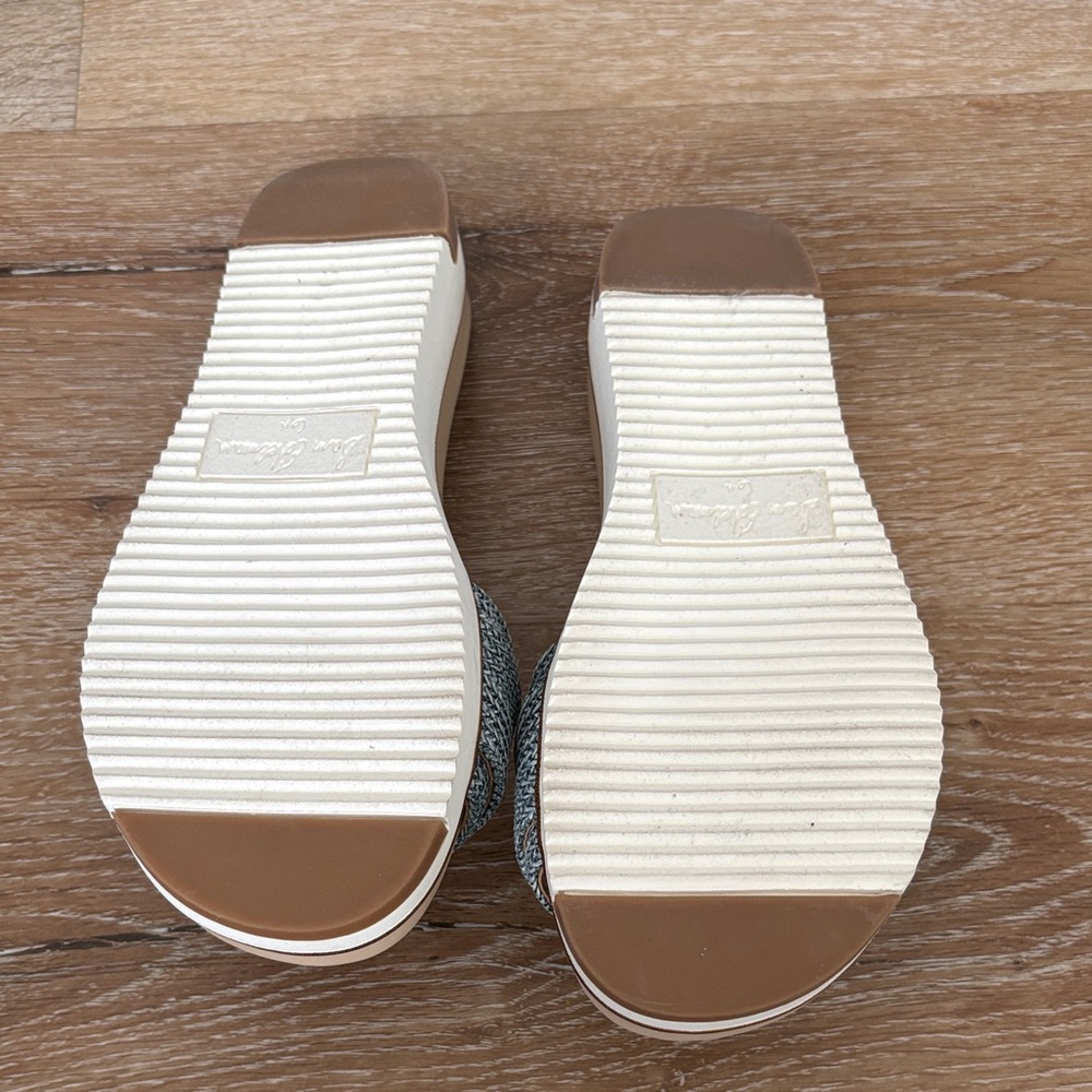 Sam Edelman Textured Blue Slide Sandals - Picture 5 of 6
